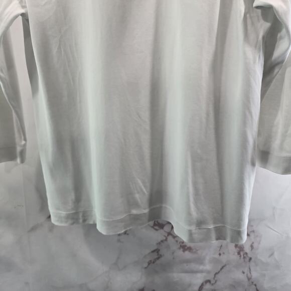 J Jill T Shirt Womens Small P White Perfect Pima Seamed Tee Quarter Sleeve - Picture 7 of 10
